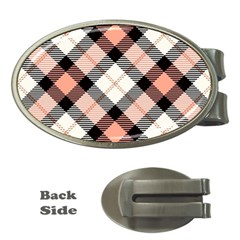 Smart Plaid Peach Money Clips (oval)  by ImpressiveMoments