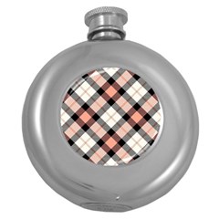 Smart Plaid Peach Round Hip Flask (5 Oz) by ImpressiveMoments