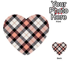 Smart Plaid Peach Multi-purpose Cards (heart)  by ImpressiveMoments