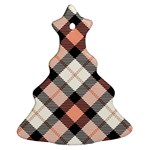 Smart Plaid Peach Ornament (Christmas Tree) Front