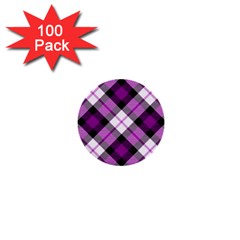 Smart Plaid Purple 1  Mini Buttons (100 Pack) 