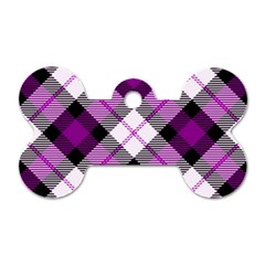 Smart Plaid Purple Dog Tag Bone (one Side) by ImpressiveMoments