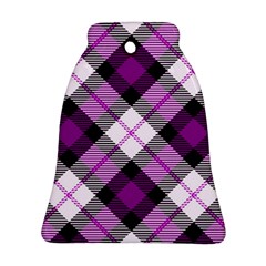 Smart Plaid Purple Bell Ornament (2 Sides) by ImpressiveMoments