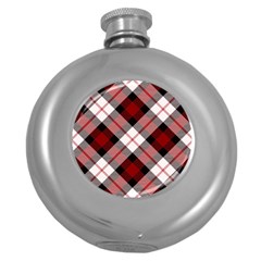 Smart Plaid Red Round Hip Flask (5 Oz) by ImpressiveMoments