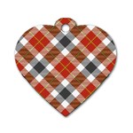 Smart Plaid Warm Colors Dog Tag Heart (Two Sides) Front