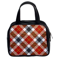 Smart Plaid Warm Colors Classic Handbags (2 Sides) by ImpressiveMoments