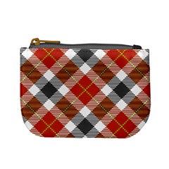 Smart Plaid Warm Colors Mini Coin Purses