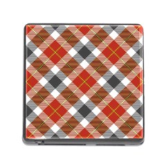 Smart Plaid Warm Colors Memory Card Reader (square) by ImpressiveMoments