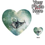 Funny Dswimming Dolphin Multi-purpose Cards (Heart)  Back 5