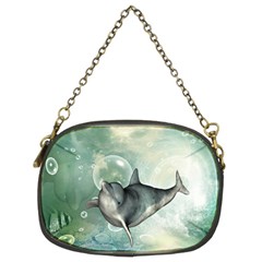 Funny Dswimming Dolphin Chain Purses (two Sides)  by FantasyWorld7