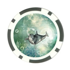 Funny Dswimming Dolphin Poker Chip Card Guards (10 Pack) 