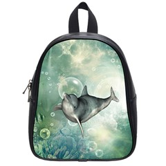 Funny Dswimming Dolphin School Bags (small) 