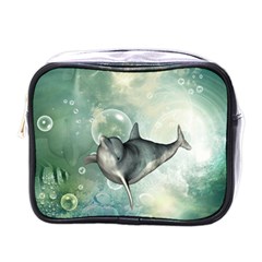 Funny Dswimming Dolphin Mini Toiletries Bags