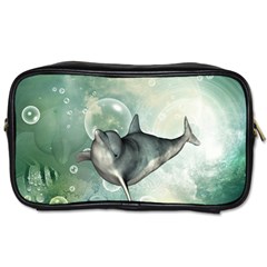 Funny Dswimming Dolphin Toiletries Bags by FantasyWorld7