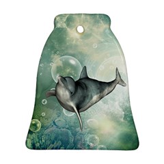 Funny Dswimming Dolphin Bell Ornament (2 Sides)