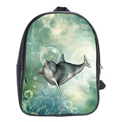 Funny Dswimming Dolphin School Bags (xl) 