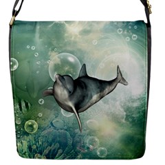 Funny Dswimming Dolphin Flap Messenger Bag (s)