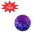 Midnight Glitter 1  Mini Buttons (10 pack) 