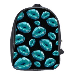 Turquoise Sassy Lips  School Bags (xl) 