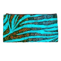 Turquoise Blue Zebra Abstract  Pencil Cases by OCDesignss