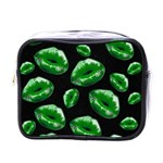 Sassy Florescent Green Lips Mini Toiletries Bags Front