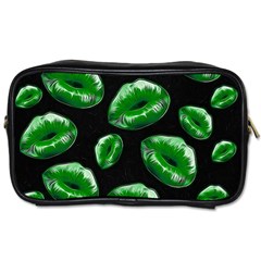 Sassy Florescent Green Lips Toiletries Bags