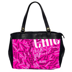 Hot Pink Chic Typography  Office Handbags (2 Sides) 