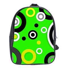 Florescent Green Yellow Abstract  School Bags (xl) 