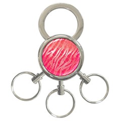 Florescent Pink Zebra Pattern  3-ring Key Chains by OCDesignss