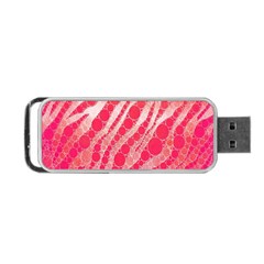 Florescent Pink Zebra Pattern  Portable Usb Flash (one Side) by OCDesignss