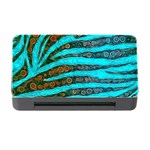 Turquoise Blue Zebra Abstract  Memory Card Reader with CF Front