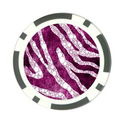 Purple Zebra Print Bling Pattern  Poker Chip Card Guards by OCDesignss