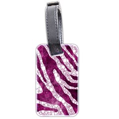 Purple Zebra Print Bling Pattern  Luggage Tags (two Sides) by OCDesignss