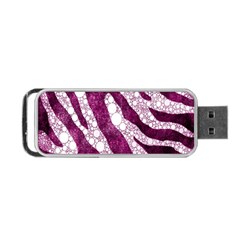 Purple Zebra Print Bling Pattern  Portable Usb Flash (two Sides) by OCDesignss