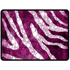 Purple Zebra Print Bling Pattern  Double Sided Fleece Blanket (large)  by OCDesignss