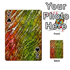 Orange Green Zebra Bling Pattern  Playing Cards 54 Designs  by OCDesignss