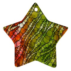 Orange Green Zebra Bling Pattern  Star Ornament (two Sides)  by OCDesignss