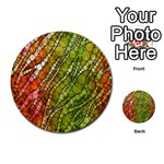 Orange Green Zebra Bling Pattern  Multi-purpose Cards (Round)  Back 7