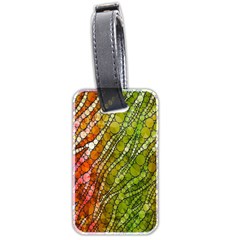 Orange Green Zebra Bling Pattern  Luggage Tags (two Sides) by OCDesignss