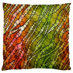Orange Green Zebra Bling Pattern  Large Flano Cushion Cases (two Sides)  by OCDesignss