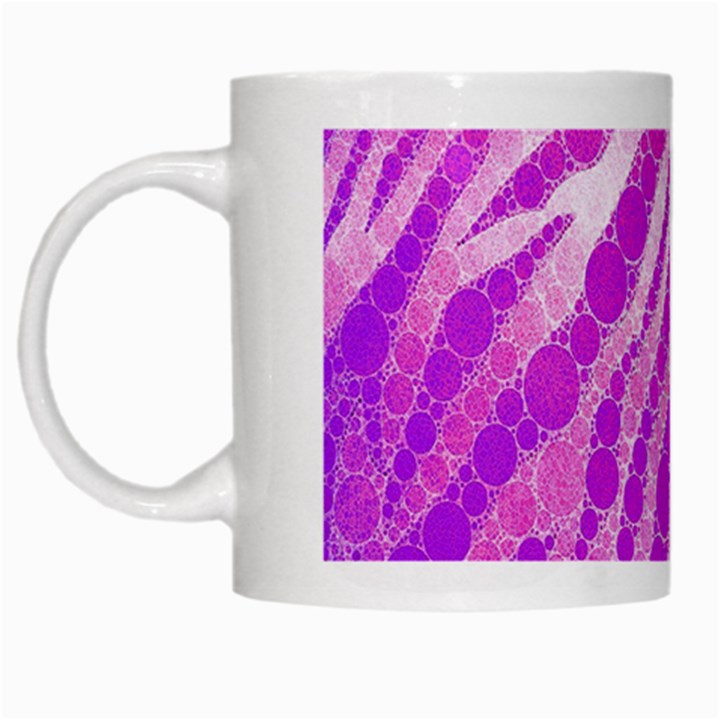 Florescent Pink Zebra Pattern  White Mugs