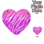 Florescent Pink Zebra Pattern  Playing Cards 54 (Heart)  Front - HeartQ