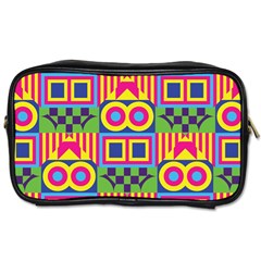 Colorful Shapes In Rhombus Pattern Toiletries Bag (one Side) by LalyLauraFLM