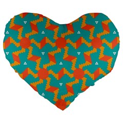 Sun Pattern Large 19  Premium Heart Shape Cushion by LalyLauraFLM