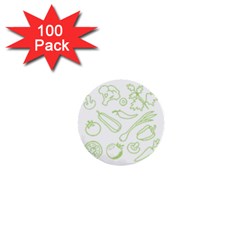 Green Vegetables 1  Mini Buttons (100 Pack)  by Famous