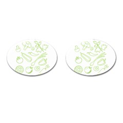 Green Vegetables Cufflinks (oval) by Famous