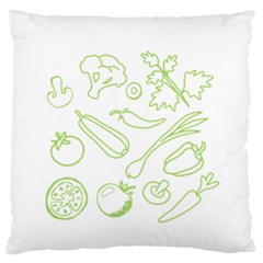 Green Vegetables Large Flano Cushion Cases (one Side) 