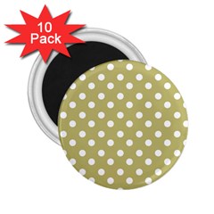 Lime Green Polka Dots 2.25  Magnets (10 pack) 