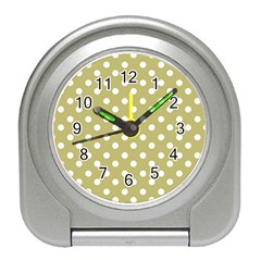 Lime Green Polka Dots Travel Alarm Clocks by GardenOfOphir