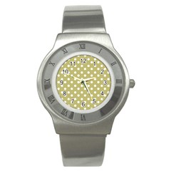 Lime Green Polka Dots Stainless Steel Watches